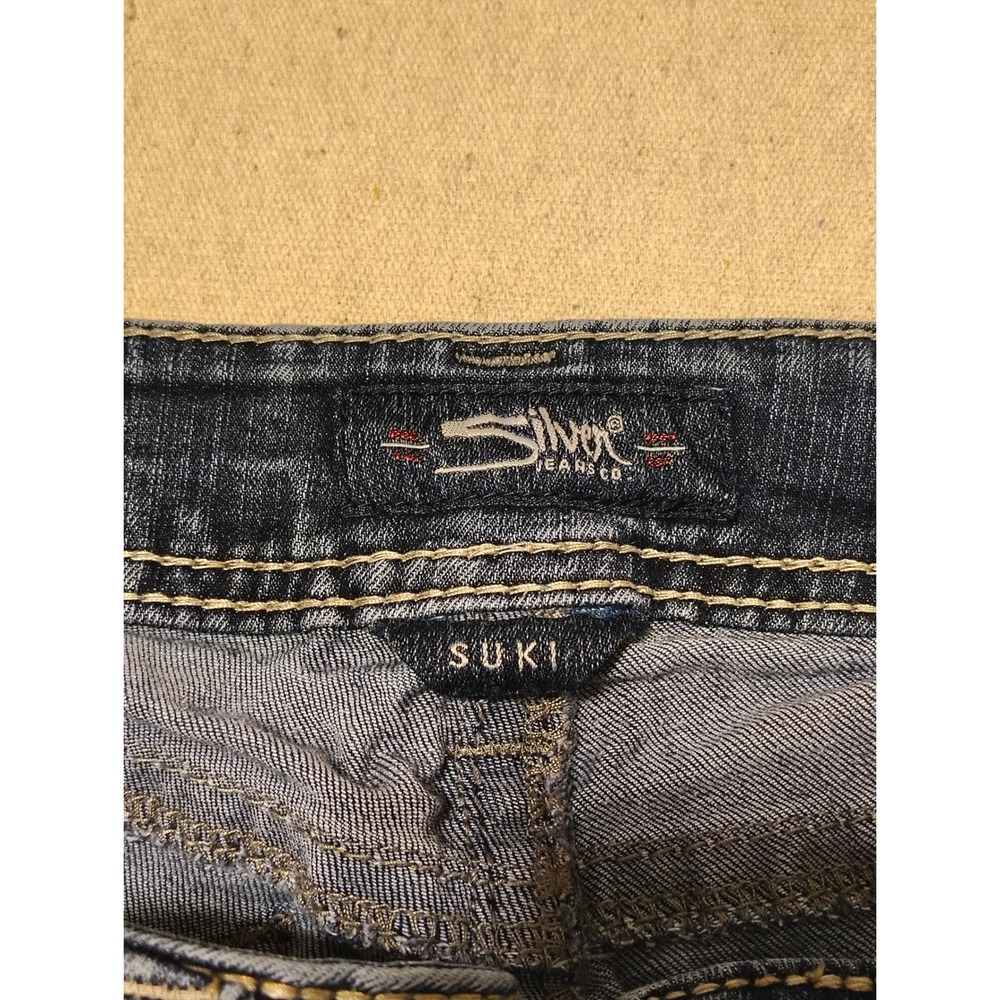 Silver Jeans Co Suki Mid Bootcut Jeans Medium Wash Fluid Denim Sz 14 L33 - Picture 4 of 10